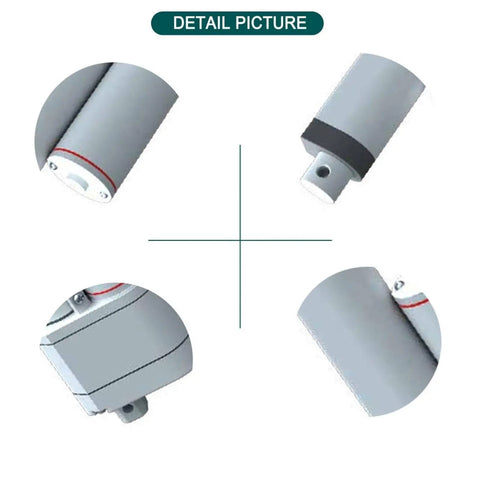 Detail view of 12V DC Telescopic Hydraulic Linear Actuator for heavy lifting and smooth action.