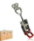 Quick Catch Toggle Latch Set For Cabinet Doors Adjustable Hasp Lock with toolbox, steel clamp, easy install