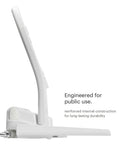Knockout Comfort And Built Like A Tank Commercial Bidet Toilet Seat With Heated Cushion and Warm Air Dryer side view showing reinforced design.