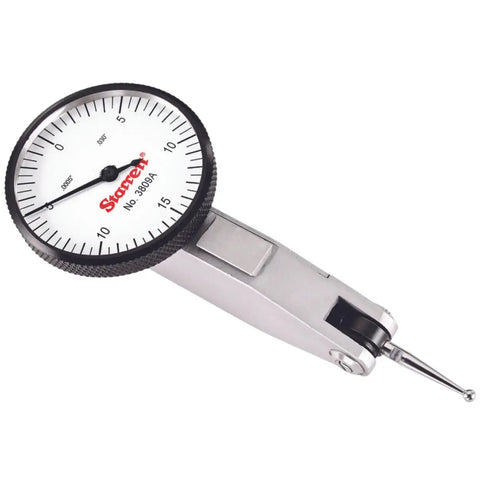 Dial Test Indicator Workhorse With Dovetail Mount And Two Clamps, Stainless Steel Body, 1-1/4 Inch White Dial Face,.030 Inch Range, 0-15-0 Reading,.0005 Inch Graduation, Includes Case