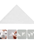 25 White Adhesive Collar Stays Disposable PVC Shirt Fixes Ditch The Droop With These Business Ready Collar Guards Keep Your Fit Fresh For Any Occasion Easy One Time Use Triangular Shape For Snug Hold - Triangular adhesive collar stay with peel and stick design.