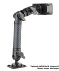 Rock Solid Locking Adjustable Mounting Arm Engineered From Durable Carbon Fiber Kevlar with dual 20mm sockets and pivot joint.