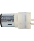 Smooth Operator Mini Vacuum Pump DC12V Low Noise Electric Air Motor side view showing metal and plastic construction for home use.