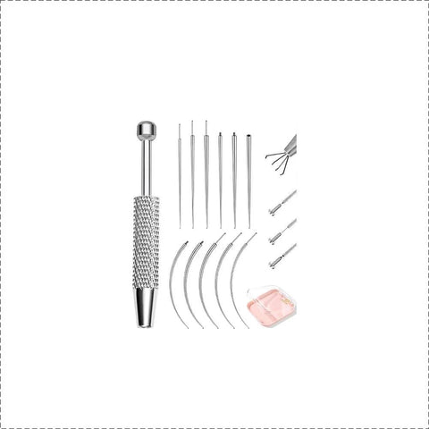 Piercing Ball Grabber Kit For 16G 18G 20G Internally Threaded Push Pin External Thread Guide Needle Tool Made In Surgical Steel