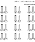 Stainless Steel Knife Handle Rivets Five Sixteenth by One Half Inch Set of Twelve Durable Burr Free Corrosion Resistant