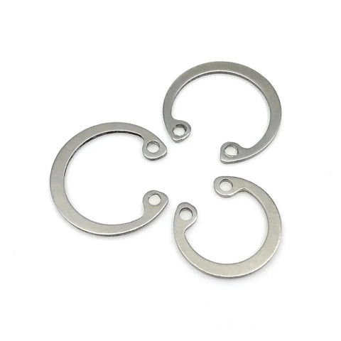 GB893 C Type Internal Circlip Snap Ring Kit Set M8 To M20, 250 Pcs Box, 304 Stainless Steel A2-70, close-up of circlips