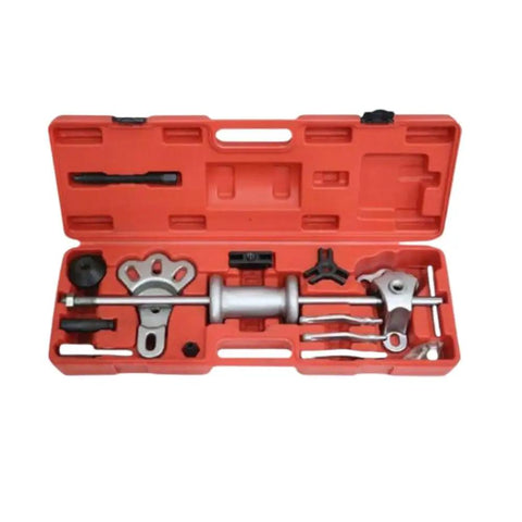 Universal Auto Bearing Hub Puller Slide Hammer Kit For Axle Seal Disassembly Tool Set For Garage Mechanics Fixing Rigs Or Beaters To Restore Wheel Hubs Cars Trucks Fast Using Badass Gear To Get The Job Done Without Calling Pros For High Prices in red case