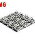 Premium Steel U Clip Spring Nuts M5 And M6 Metric Fasteners for Auto Car Fairing Panels, metal clips displayed in M6 size.
