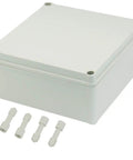 IP67 Waterproof Junction Box In Tough ABS Plastic, Dustproof Outdoor Indoor Electrical Project Enclosure, Universal DIY Electronics Box In Grey, Measures 7.87 X 7.87 X 3.74 Inches, All Weather Beefy Build with accessories