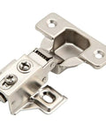Two Pack Soft Close Cabinet Hinges For Face Frame Cabinets Half Inch Overlay Short Arm 95 Degree Opening Brushed Nickel Finish