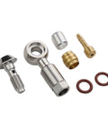 Pro Grade Metal Hydraulic Banjo Fitting For Mountain Bike Disc Brake System MT4 MT5 MT6 MT7 MT8 Leak Free Connection Easy Install Repair Part For Hydraulic Hose components with visible fittings and rings.