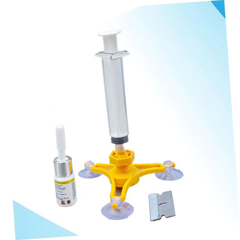 Windshield Crack Repair Kit For Cars Quick Fix DIY Auto Glass Tool With Imported Repair Fluid, syringe and razor blade