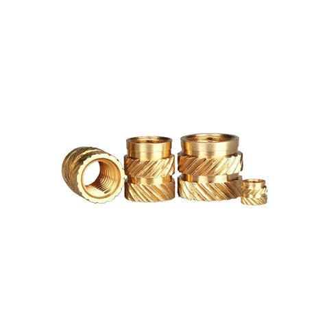 Premium Brass Knurled Insert Nuts For 3D Printers in various sizes, showcasing sturdy M6 8mm OD, strong fasteners.