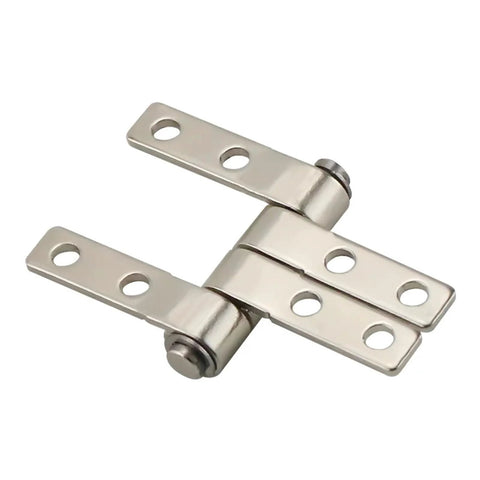 Angled front view of stainless steel 360-degree rotation torque-stop damping hinge, 1 piece