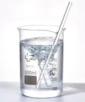 500ml glass beaker with glass stirring rod and visible graduations, part of 14 Piece Glass Beaker Set With 6 Graduated Beakers 10Ml 50Ml 100Ml 250Ml 500Ml 1000Ml Plus 11 Inch Beaker Tongs 3 Glass Stirring Rods 3 Magnetic Stir Bars And 1000Ml Beaker Brush For Home Lab Gear And Classroom Use