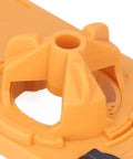 Close-up of Heavy Duty Aramox Hinge Hole Saw Jig For Woodworking Pros, showing the 35mm concealed hinge cutter details.