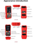 Prograde Wall Scanner And All In One Metal Detector With 2.4 Inch Color LCD Display showing front and back angles with key features labeled.