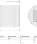 Diagram of Half Inch Drive To One And One Half Inch Mini Extension Bar For Tight Spots, Chrome Plated And Corrosion Resistant.