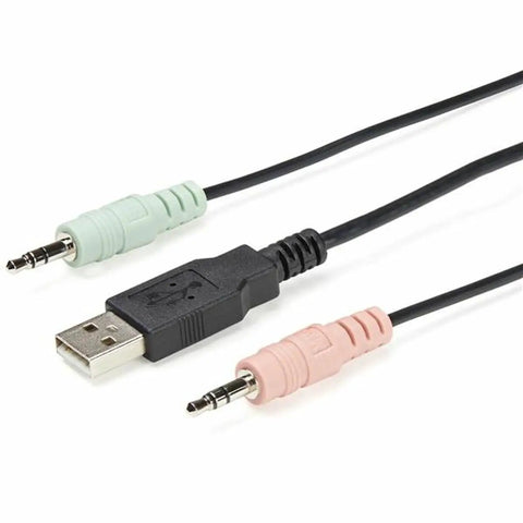 Plug And Play Dual Port DisplayPort KVM Switch With Integrated Cables And Reliable USB Console with audio and USB connectors.