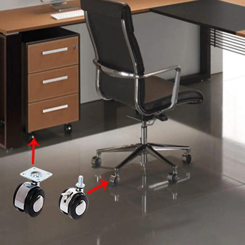 Top Shelf Swivel Caster Wheels Set Of 4 With Brushed Alloy Brackets Runs Smooth On Any Floor No Sweat Install Heavy Duty Flat Plate Mounts Upgrades Desks Sofas And Chairs Built Tough For Daily Grind