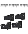 Beefed Up Heavy Duty Door Hinge Replacement Kit, 4 Pcs, For Garden Gates And Fences, Rust Resistant Iron Hinges With Smooth Pivot