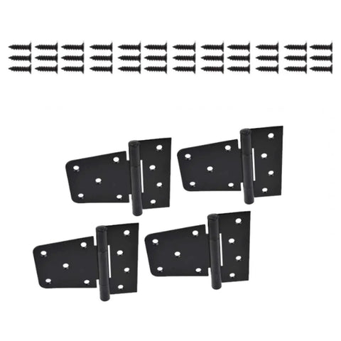 Beefed Up Heavy Duty Door Hinge Replacement Kit, 4 Pcs, For Garden Gates And Fences, Rust Resistant Iron Hinges With Smooth Pivot