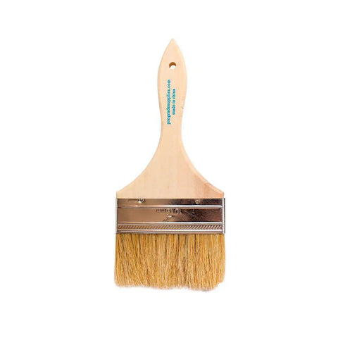 Single brush from 12 Pack 4 Inch Chip Paint Brushes with All Natural 1.5 Inch Bristles, square trim, wood handle visible