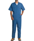 Mens Short Sleeve Coveralls Shop Grade Mechanic Jumpsuit With Deep Utility Pockets Rugged Cotton Poly Blend, summer work.