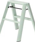 Lucano 2-Step Mint Green Step Ladder With Self-Standing Fold, Grippy Grooved Steps, and Safety Bar Designed by Chiaki Murata