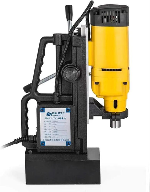 Heavy Duty Magnetic Drill Press Featuring 13000N Magnet Grip, portable design ideal for precision tapping, reaming, and countersink work.