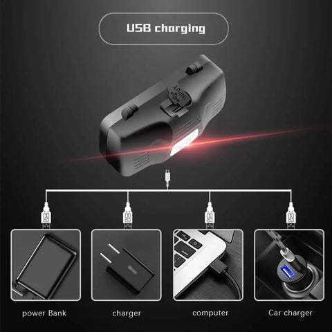 Red Light Hunting Headlamp With Zoomable Beam And 3 Modes, Rechargeable Waterproof Headlamp USB charging options display