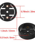 Ride Ready GPS Mount Adapter Insert Set For Bike Computers, Replacement Base Inserts Compatible With OEM Mounts, dimensions shown