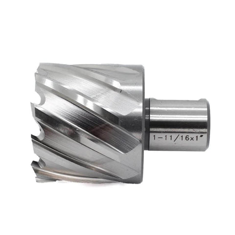 Oscarbide annular cutter with Weldon shank, 1-11/16 in diameter, 1 in depth of cut for magnetic drill press