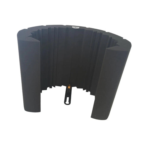 Heavy Duty High Density Acoustic Foam Mic Shield For Studio Recording And Podcasting With Real Deal Noise Blocking and Echo Dampening To Bring You Clean Badass Vocals Daily, black foam design, 380x305x250mm.