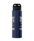 Vintage Sailplane Pilot Water Bottle For Glider Fans And Flight Training, Stainless Steel Insulated Bottle with airplane graphic.