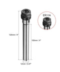 Precision C12 ER11 Straight Shank Extension Rod For CNC Milling Holds Collet Chuck With Ultra Low Runout and Hardened Steel Build for detailed measurements.