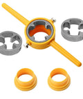PVC Pipe Die Set Six Piece Round Die Kit For PVC Threading With Three NPT Dies One Half Inch Three Quarter Inch And One Inch Manual Pipe Threader Tool For Plumbing