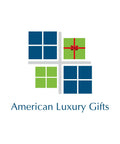 American Luxury Gifts logo with blue and green squares and a red ribbon.