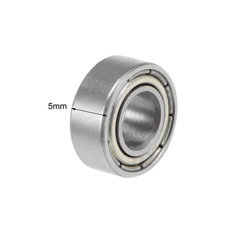uxcell 686ZZ deep groove ball bearing, angled view, 6x13x5 mm, double shielded carbon steel.