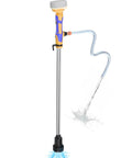 Cordless Water Transfer Pump With 20V Max Battery, showing water flow, portable sump pump design, yellow and blue colors