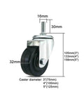 Heavy Duty Swivel Caster Wheels With Top Plate Brake Locking Casters for Furniture Workbenches Carts Shelves dimensions