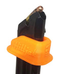 Mini Magazine Speed Loader Fits Ruger Mark I II III IV 22 45 And Browning Buck Mark 22LR Orange loader on black magazine