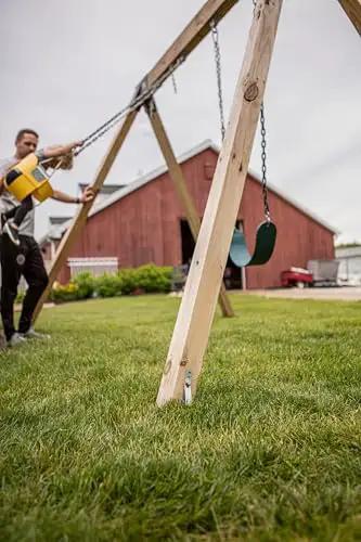 Installation of Playset Anchor Kit For Swing Sets Heavy Duty Ground Anchors That Keep Your Set Rock Solid Stationary And Safer