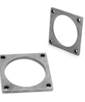 Heavy Duty Stainless Steel Threaded Mounting Plate With Precise M4 Screw Holes Rock Solid 39 X 39mm Robotics Fixing Bracket, two units shown.