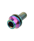 Colorful titanium bicycle bottle cage bolts with washer
