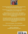 Back cover of a mustard yellow book; small family photo near the top, white text paragraphs, barcode at bottom right.