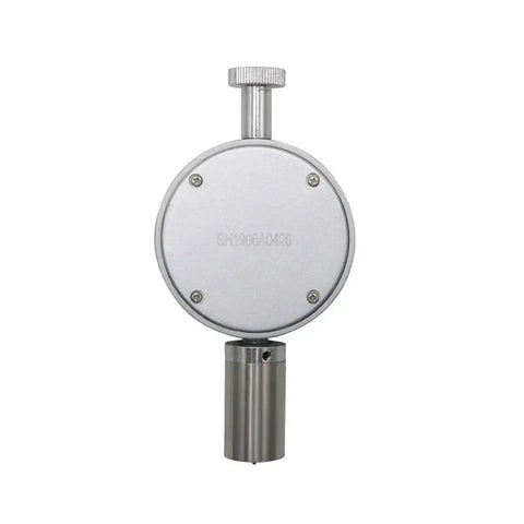Hassle Free Digital Durometer For Dead Nuts Accurate Shore A To D Hardness Checks On Rubber Plastic Leather And Multi Resin Gear With Sharp LCD Screen And Portable Pocket Shape Design We Really Dig, front view with metallic finish.
