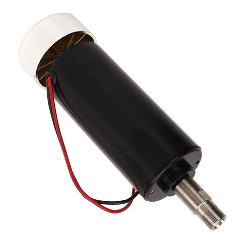 52Mm Cnc Spindle Motor 500W Knockout Punch 12000Rpm High Precision Brushless Router overhead view showing black cylindrical body and silver shaft.