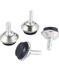 Premium Swivel Furniture Levelers Kick Your Wobbly Table Problems To The Curb Heavy Duty Adjustable Glide Legs in silver.