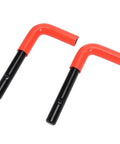 Beefy Replacement Lock Pin Kit For Snow Plow Stand Western HTS Midweight, Heavy Duty Pins With Spring Clips, Includes 2 Handle Lock Pins, 2 Hairpin Clips, Keeps Your Plow Solid And Ready For Winter, two black and red metal lock pins